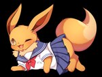 4:3 absurd_res alpha_channel bottomwear clothing eevee fan_character female feral generation_1_pokemon hi_res nintendo nuzzle_the_eevee pokemon pokemon_(species) sailor_uniform seviyummy skirt solo