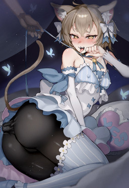 5_fingers animal_ears big_butt biped black_clothing blue_clothing blush butt clothed clothed_humanoid clothed_male clothing duo femboy fingers humanoid_focus humanoid_hands inner_ear_fluff male male_focus male_humanoid nipple_outline open_mouth pink_inner_ear solo_focus tail tongue tongue_out tuft white_clothing white_inner_ear_fluff yellow_eyes qce97 re:zero ferris_argyle animal_humanoid cat_humanoid felid felid_humanoid feline feline_humanoid humanoid mammal mammal_humanoid 2026 hi_res