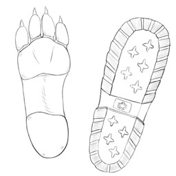 ambiguous_gender anthro boots clothing feet female footgear footwear paws shoes soles solo rubyglow anna_morozova canid canine canis domestic_dog husky mammal nordic_sled_dog spitz 1:1 model_sheet monochrome
