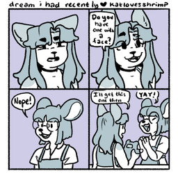 anthro burqa covered_face dialogue eyewear female glasses open_:3 plushie round_glasses speech_bubble store text katlovesshrimp garfield_(series) bramble_(katlovesshrimp) garfield_the_cat bobtail_cat domestic_cat felid feline felis mammal mouse murid murine rodent 1:1 2024 comic english_text restricted_palette