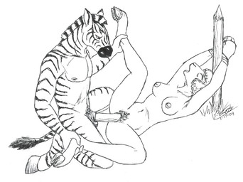 anthro anthro_on_anthro bdsm bodily_fluids bondage bound breasts dominant dominant_male duo erection eyes_closed female female_penetrated forced from_front_position genitals hooves interspecies leg_grab lying male male/female male_penetrating male_penetrating_female missionary_position nipples nude on_back on_ground penetration penile penile_penetration penis penis_in_vagina rape sex spread_legs spreading stake stripes submissive submissive_female tail tears vaginal vaginal_penetration unknown_artist bovid caprine domestic_sheep equid equine mammal sheep zebra black_and_white monochrome source_request