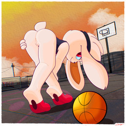 3_toes anthro barefoot basketball bottomless clothed clothing digit_ring feet female foot_fetish genitals jewelry pawpads paws plantigrade red_pawpads ring soles solo toe_ring toes vulva toon_draw nintendo pokemon soles_the_raboot generation_8_pokemon pokemon_(species) raboot 1:1 digital_drawing_(artwork) digital_media_(artwork) hi_res