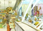 anthro childhood female group inside jealous male outside playing slice_of_life snow snowball snowball_fight snowman store tail window winter young young_anthro utsuki_maito canid canine canis domestic_dog mammal