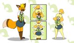 3_toes 4_fingers anthro barefoot before/after_focus bell big_breasts black_nose blonde_hair bottomwear breast_growth breasts clothing cosplay feet female fingers four_frame_image four_frame_sequence gender_transformation growth hair leaf leaf_(animal_crossing) leaf_background leaf_pattern male monotone_bottomwear monotone_clothing monotone_skirt mtf_transformation notched_leaf pattern_background pencil_skirt shrinking simple_background size_transformation skirt smile solo species_transformation string_bow toes transformation transformation_sequence wide_hips fox0808 animal_crossing nintendo dune_(fox0808) isabelle_(animal_crossing) canid canine canis domestic_dog fox mammal 2020 absurd_res digital_drawing_(artwork) digital_media_(artwork) hi_res sequence