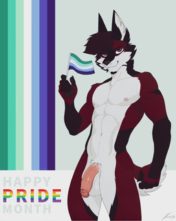anthro big_penis bodily_fluids brown_body brown_fur brown_hair fur genital_fluids genitals hair horn huge_penis humanoid_genitalia humanoid_penis lgbt_pride looking_at_viewer male muscular muscular_anthro muscular_male nipples nude penis precum pride_color_flag pride_colors red_body red_fur smile smiling_at_viewer solo standing thick_thighs vein veiny_penis vincian_pride_colors white_body white_fur 0_jhonzin_0 canid canine canis fennec_fox fox hybrid mammal maned_wolf true_fox absurd_res hi_res