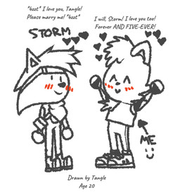 anthro bag blush blush_lines chest_tuft dialogue duo eyes_closed eyewear female goggles happy heart_symbol kerchief looking_at_another male missing_tail neckerchief neckwear raised_arm satchel smile smiling_at_another text tuft realdash idw_publishing sega sonic_the_hedgehog_(comics) sonic_the_hedgehog_(idw) sonic_the_hedgehog_(series) fan_character storm_the_hedgehog_(realdash) tangle_the_lemur eulipotyphlan hedgehog lemur mammal primate ring-tailed_lemur strepsirrhine digital_media_(artwork) english_text hi_res sketch