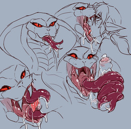 anthro apode bodily_fluids buccinator deep_throat drooling duo extreme_french_kiss eye_roll fangs female female_penetrated feral forked_tongue french_kissing genital_fluids genitals humanoid_on_anthro kissing legless long_tongue male male/female male_penetrating male_penetrating_female mouth_shot open_mouth oral oral_penetration penetration penis precum red_sclera red_tongue saliva saliva_on_tongue serpentine sex sharp_teeth snake_hood teeth tongue tongue_in_throat tongue_out tongue_sheath tonguejob ungulatr nintendo the_legend_of_zelda x-com link draconcopode elf humanoid naga reptile scalie snake viper_(x-com) hi_res