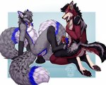 anal anal_penetration anthro butteredshep canid canine canis dildo dildo_in_ass dildo_insertion dildo_sitting duo feet foot_fetish foot_play footjob fox genitals jackal kneeling kuro_(kurodasilverfox) male male/male mammal multi_tail object_in_ass open_mouth pawpads penetration penis puck_(character) sex sex_toy sex_toy_in_ass sex_toy_insertion tail
