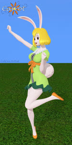 anthro blonde_hair clothing dress female green_clothing green_dress hair long_ears sky smile solo tail tail_tuft tuft white_body white_tail celces_(artist) one_piece carrot_(one_piece) lagomorph leporid mammal minkmen_(one_piece) rabbit 1:2 3d_(artwork) animated digital_media_(artwork) hi_res no_sound short_playtime webm