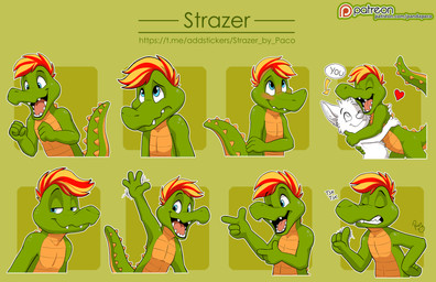 anthro blonde_hair blue_eyes blush duo eyes_closed fangs finger_gun fur gesture green_body hair hand_gesture logo looking_at_viewer looking_up male male_anthro multicolored_hair nude open_mouth open_smile red_hair red_tongue short_hair simple_background smile smug_smile sog solo teeth tongue tsk_tsk two_tone_hair white_body white_fur yellow_body young young_anthro young_male pandapaco canid canine crocodile crocodilian mammal reptile scalie absurd_res artist_logo hi_res multiple_images
