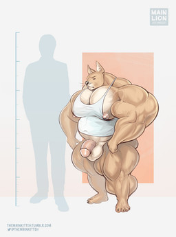abs anthro balls big_balls big_muscles big_penis bottomless clothed clothing comparing comparison genitals half-erect huge_muscles humanoid_genitalia humanoid_penis hyper hyper_muscles male musclegut muscular muscular_anthro muscular_male pecs penis shirt short silhouette simple_background size_difference smaller_male solo tank_top thick_thighs topwear vein veiny_muscles veiny_penis purrcules_(artist) canid canine canis chihuahua domestic_dog mammal toy_dog 2017 model_sheet