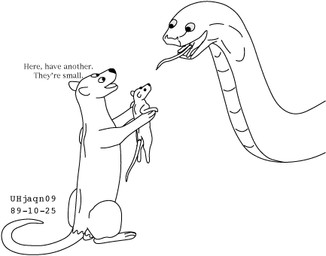 age_difference balls dialogue feral forced genitals group head_first holding_another larger_pred male male/male multiple_prey neck_bulge nude_male nude_pred nude_prey older_pred oral_vore simple_background sitting size_difference smile swallowing tail talking_to_pred trio unwilling_prey vore white_background willing_pred young young_prey urbanhermit mammal murid murine rat reptile rodent scalie snake 1989 black_and_white dated low_res monochrome