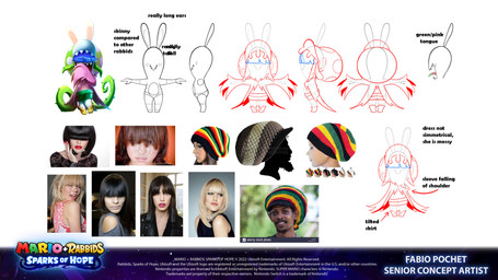 anthro bangs black_facial_hair black_hair black_mustache blonde_hair blue_hair blue_line_art bottomwear brown_body brown_skin closed_smile clothed clothed_anthro clothed_female clothing facial_hair female female_anthro female_human footwear freckled_face freckles fully_clothed fully_clothed_anthro fully_clothed_female fur green_bottomwear green_clothing green_hat green_headwear green_skirt green_tongue hair hair_over_eyes hat headgear headwear light lipstick makeup male mouth_closed multicolored_tongue mustache noseless open_mouth open_smile pattern_clothing pattern_hat pattern_headgear pattern_headwear photo_reference pink_tongue plant purple_clothing purple_shirt purple_topwear red_line_art red_lipstick shirt shoes side_view skirt smile solo standing stock_photo striped_clothing striped_hat striped_headgear striped_headwear stripes t-pose tan_body tan_skin text thorns title tongue tongue_out topwear turnaround two_tone_tongue underwear vines white_body white_bottomwear white_clothing white_fur white_skirt white_underwear yellow_clothing yellow_footwear yellow_shoes alice_pisoni fabio_pochet alamy_limited mario_bros mario_plus_rabbids_sparks_of_hope nintendo raving_rabbids rayman_(series) ubisoft daphne_(mario_plus_rabbids) spark_hunter elemental_creature flora_fauna human hybrid lagomorph mammal rabbid 16:9 2022 4k absurd_res artist_collaboration artist_name colored colored_line_art concept_art crossover digital_drawing_(artwork) digital_media_(artwork) english_description english_text hi_res lighting model_sheet official_art reference_image shaded widescreen