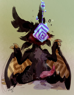 animal_genitalia blush blush_lines brown_body brown_fur feather_hair feathered_crest feathered_wings feathers fur genitals head_crest penis pose pseudo_hair semi-anthro spread_wings tan_body tan_fur tapering_penis wings zanthu rift fantasy_creature hi_res pinup