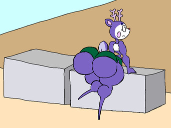 anthro antlers big_butt bottom_heavy bottomwear bubble_butt butt butt_expansion clothing countershade_tail countershading crop_top curvy_figure exclamation_point expansion eyelashes featureless_feet feet femboy heart_nose heart_symbol horn hotpants huge_butt hyper hyper_butt looking_at_own_butt makeup male on_one_leg question_mark rear_view shirt shorts small_waist solo standing tail text thick_thighs topwear wasp_waist wide_hips thatdawgmurray happy_tree_friends mime_(htf) deer mammal 2025 4:3 aliasing animated digital_media_(artwork) english_text