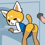 1:1 aggretsuko ailurid animal_genitalia animal_penis anthro anus blush bodily_fluids bottomless butt clothed clothing computer disembodied_penis duo electronics equine_genitalia equine_penis erection faceless_character faceless_male female filthypally genitals male mammal one_eye_closed penis presenting presenting_hindquarters pussy red_panda retsuko sanrio solo_focus sweat sweatdrop
