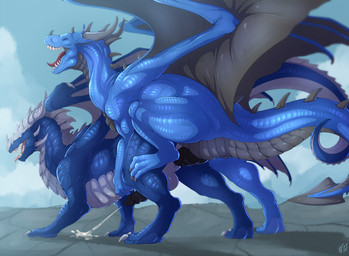 all_fours anal anal_orgasm anal_penetration animal_genitalia animal_penis anus balls black_body black_claws black_knot black_membrane black_penis black_scales black_wings blue_body blue_eyes blue_scales blue_wings bodily_fluids butt claws cum cum_on_ground cum_string cum_while_penetrated cumshot duo ejaculation erection eyes_closed feral feral_on_feral feral_penetrated feral_penetrating feral_penetrating_feral frill_(anatomy) from_behind_position genital_fluids genital_slit genitals hands-free horn knot looking_back looking_pleasured male male/male male_penetrated male_penetrating male_penetrating_male membrane_(anatomy) membranous_frill membranous_wings mounting multicolored_body multicolored_scales open_mouth orgasm outside penetration penis pink_tongue rear_view ridged_penis roaring scales sex spikes standing step_pose step_position tail teeth toe_claws tongue tongue_out two_tone_body two_tone_scales two_tone_wings white_balls white_body white_claws white_membrane white_scales white_wings wings nebelviper european_mythology mythology rumiir syrazor dragon mythological_creature mythological_scalie reptile scalie western_dragon 2018 hi_res signature