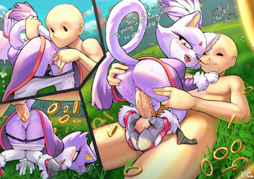 anus balls butt clothed clothing duo erection feet_cupped_balls female fingering fingers footwear fur genitals high_heels looking_back looking_pleasured male male/female nude on_ground panties panties_down partially_clothed penetration penile penile_penetration penis penis_in_vagina purple_body purple_fur rear_view sex shoes size_difference tail text underwear underwear_down vaginal vaginal_fingering vaginal_penetration vulva white_body white_fur kyrkyma sega sonic_the_hedgehog_(series) blaze_the_cat domestic_cat felid feline felis human mammal absurd_res comic english_text hi_res