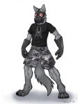 anthro bottomwear camo camo_print clothed clothing gas_mask male mask shorts simple_background snow_camo solo tail urban_camo urban_camouflage white_background winter_camo tsaiwolf canid canine canis mammal wolf 3:4