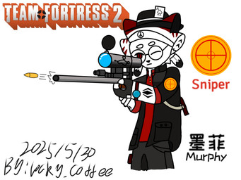 ambiguous_gender gun ranged_weapon rifle serious sniper sniper_rifle solo weapon what pulaxiya team_fortress_2 valve sniper_(team_fortress_2) canid canine canis domestic_dog mammal 4:3 chinese_description