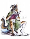 anthro blue_book book brown_book claws clothed clothing digitigrade fur green_book horn male purple_book reading red_book scholar simple_background solo stack_of_books stacked_books white_background palelady mythology turgius canid canine canis mammal mythological_canine mythological_creature red_wolf were werecanid werecanine werewolf wolf 2014 distracting_watermark watermark