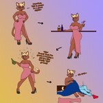 alcohol anthro beverage body_rental body_swap bubble clothing dress drunk drunk_bubble female footwear high_heels one_night_stand possession shoes solo substance_intoxication tail kibaaussie kiba_aussie domestic_cat felid feline felis mammal 1:1