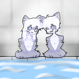 >;3 blue_eyes duo female hair male male/female poolside sitting smile water white_body white_hair tomura_ken changed_(video_game) tiger_shark_(changed) 1:1 hi_res