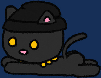 anthro beanie black_body butt chain clothing gold_(metal) gold_chain hat headgear headwear lying male on_front pink_nose simple_background simple_eyes simple_face solo tail transparent_background yellow_eyes ascella_(artist) felid feline mammal alpha_channel