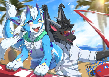 anthro black_hair black_sclera blue_body blue_fur blue_sky car cheek_tuft cloud driving duo eyewear facial_tuft fur glasses grey_body grey_fur grey_wings hair horizontal_pupils inside_car inside_vehicle male membrane_(anatomy) membranous_wings multi_eye multicolored_eyes open_mouth open_smile pupils purple_eyes rectangular_glasses red_eyes short_hair sitting sky smile standing tail tuft two_tone_eyes vehicle wearing_glasses white_hair wings yellow_eyes papayafurry mythology dragon mythological_creature mythological_scalie scalie 2023 dated hi_res signature