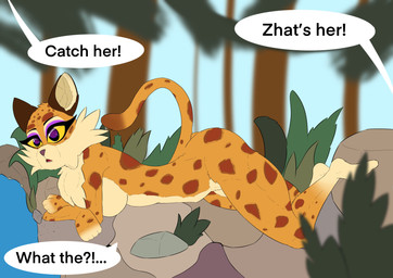 anthro breasts chest_fur countershading female makeup solo text wide_hips bulkca1783 kirby_(series) kirby_and_the_forgotten_land nintendo clawroline felid feline leopard mammal pantherine absurd_res hi_res