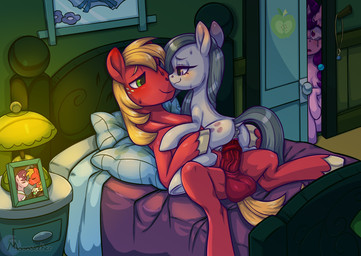 bedroom bedroom_sex blush cheating_husband duo_focus eye_contact female feral freckled_face freckles group infidelity looking_at_another male mane photo teats trio sketchy_skylar friendship_is_magic hasbro my_little_pony big_macintosh_(mlp) marble_pie_(mlp) sugar_belle_(mlp) equid equine horse mammal pony absurd_res hi_res