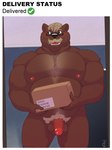 anthro balls barazoku belly chest_tuft genitals male pecs penis solo tuft tanukichaos bear mammal absurd_res hi_res