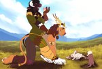 anthro armor cupcake duo female female/female food playful romantic romantic_couple silly straddling firekeeper77 blizzard_entertainment warcraft kaliwah kaliwah_pinehoof tahlon tahlon_rainwalker bovid bovine mammal tauren hi_res