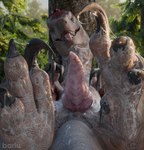 3_toes animal_genitalia blep bodily_fluids claws cum cum_everywhere cum_on_feet cum_on_penis digitigrade erection feet feral foot_fetish foot_focus genital_fluids genital_slit genitals male messy penis solo toe_claws toes tongue tongue_out barlu ark_survival_evolved dinosaur dromaeosaurid prehistoric_species reptile scalie theropod velociraptor 3d_(artwork) blender_(artwork) digital_media_(artwork) hi_res