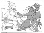 animal_genitalia anthro anthro_on_feral anthro_penetrated beak bestiality bodily_fluids breasts cloaca cloaca_juice cloacal cloacal_penetration cum dildo dildo_in_cloaca double_dildo duo feathered_wings feathers female female/female female_on_feral feral feral_penetrated genital_fluids genitals happy happy_sex interspecies nipples non-mammal_breasts non-mammal_nipples nude penetration sex sex_toy sex_toy_in_cloaca sex_toy_insertion side_boob spread_legs spreading tail tail_feathers vaginal vaginal_fluids vertical_cloaca winged_arms wings syrinoth european_mythology greek_mythology mythology avian mythological_avian mythological_bird mythological_creature mythological_firebird phoenix greyscale monochrome sketch