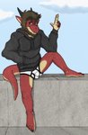 anthro barefoot beard black_clothing black_hoodie black_topwear body_hair bottomwear briefs brown_eyes brown_hair bulge chest_hair clothed clothing detailed_bulge drawyourfursona facial_hair feet genital_outline hair hoodie hoodie/briefs_meme humanoid_feet humanoid_hands male penis_outline plantigrade sky solo tail topwear underwear white_clothing white_underwear matydraws_(artist) dungeons_and_dragons hasbro meme_clothing mythology wizards_of_the_coast maty_the_dragon_(character) dragon dragonborn_(dnd) mythological_creature mythological_scalie scalie absurd_res full-length_portrait hi_res meme portrait