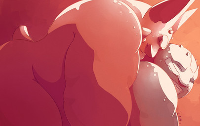 bared_teeth duo eyes_closed from_behind_position grey_body grey_skin humanoid_on_humanoid humanoid_penetrated humanoid_penetrating humanoid_penetrating_humanoid humanoid_pointy_ears male male/male male_penetrated male_penetrating male_penetrating_male muscular muscular_humanoid muscular_male nude obscured_penetration overweight overweight_humanoid overweight_male penetration pointy_ears red_body red_skin red_tail sex side_view simple_background tail teeth chocolateandmilk vincent_(chocolate-beverage) humanoid imp 2017 dated signature