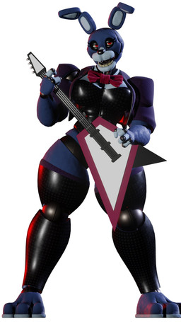3_toes 4_fingers abs anthro barefoot big_breasts black_clothing black_eyelids black_legwear black_leotard black_thigh_highs blue_body bow_tie breasts cleavage clothed clothing cropped_jacket crossgender electric_guitar eyelashes feet female fingerless_(marking) fingers glistening_leotard guitar holding_guitar holding_musical_instrument holding_object jacket legwear leotard looking_at_viewer machine mtf_crossgender muscular muscular_anthro muscular_female musical_instrument open_clothing open_jacket open_mouth open_topwear playing_guitar playing_music plucked_string_instrument purple_clothing purple_jacket purple_topwear red_bow_tie red_eyes simple_background solo standing string_instrument thick_thighs thigh_highs toes topwear white_background wide_hips atumalaca atumalaca_(modeler) five_nights_at_freddy's scottgames bonnie_(fnaf) animatronic lagomorph leporid mammal rabbit robot robot_anthro 2025 3d_(artwork) digital_media_(artwork) full-length_portrait hi_res portrait
