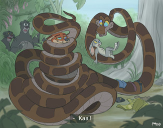 anthro brown_body brown_scales coiled_up coiling coiling_another coiling_around_body female feral fur grey_body grey_fur group hypnosis hypnotic_eyes male mind_control nude_anthro orange_body orange_fur paws pointy_ears rabbit_ears scales shocked worried worried_look yellow_eyes boxidle disney the_jungle_book zootopia bagheera_(jungle_book) baloo baloo_(jungle_book) judy_hopps kaa_(jungle_book) nick_wilde bear canid canine european_rabbit felid fox lagomorph leporid mammal oryctolagus pantherine python rabbit red_fox reptile scalie snake true_fox hi_res
