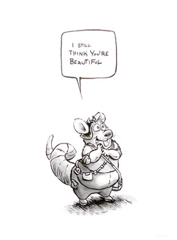 anthro armor clothed clothing dialogue headgear helmet male simple_background slightly_chubby solo text toony white_background jwbalsley stinky_the_rat mammal murid murine rat rodent 2025 english_text hi_res