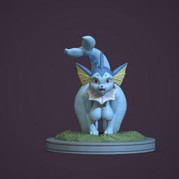 all_fours anthro anthrofied breasts female female_anthro front_view hanging_breasts nipples nude pokemorph raised_tail solo tail naiady nintendo pokemon eeveelution generation_1_pokemon pokemon_(species) vaporeon 1:1 3d_(artwork) absurd_res digital_media_(artwork) hi_res