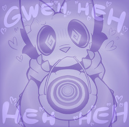 ambiguous_gender anthro candy_bucket heart_symbol holding_object_in_mouth hypnosis hypnotizing_viewer laugh looking_at_viewer mask mind_control solo spiral spiral_pupils jaybat11 hallow_(jaybat11) domestic_cat felid feline felis ghost mammal spirit 2025 digital_drawing_(artwork) digital_media_(artwork) english_description hi_res monochrome