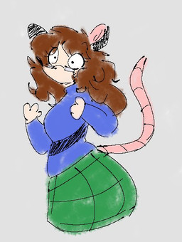 anthro blue_clothing blue_sweater blue_topwear bottomwear breasts brown_hair butt clothed clothed_anthro clothed_female clothing eye_through_hair eyelashes eyewear female female_anthro glasses green_bottomwear green_clothing green_skirt hair rectangular_glasses simple_background skirt solo sweater tail topwear translucent translucent_hair wearing_glasses paigedustzone shelby_(paigedustzone) mammal murid murine rat rodent 2024 digital_drawing_(artwork) digital_media_(artwork) portrait sketch
