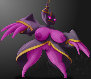 big_breasts breasts clothing female genitals huge_breasts huge_hips huge_thighs looking_at_viewer nipples shortstack smile solo thick_thighs thigh_gap vulva wide_hips zipper mightycock nintendo pokemon generation_6_pokemon ghost humanoid mammal mega_banette mega_evolution pokemon_(species) spirit 2016 absurd_res hi_res
