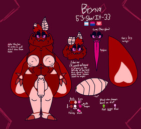 4_arms alternate_polyamory_pride_colors alternate_pride_colors antennae_(anatomy) anthro balls big_balls big_breasts big_penis bisexual_pride_colors breasts cleavage clothed clothing eyebrows fangs genitals gynomorph heart_symbol huge_hips humanoid_genitalia humanoid_penis infinity_heart insect_wings intersex lepidopteran_wings lgbt_pride long_penis long_tongue multi_arm multi_limb muscular muscular_gynomorph muscular_intersex navel navel_piercing neck_tuft nipples nude penis piercing polyamory_pride_colors pride_colors pubes red_body solo subculture_pride_colors teeth text thick_eyebrows thick_thighs tongue tongue_out transgender_pride_colors tuft wide_hips wings felineflustered bryna_(felineflustered) arthropod insect lepidopteran moth english_text hi_res model_sheet trans_(lore) trans_woman_(lore)