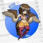 1:1 anthro anthrofied areola breasts brown_body curvy_figure feathered_wings feathers female generation_1_pokemon hi_res humanoid_face nintendo pidgey pokemon pokemon_(species) solo third wings