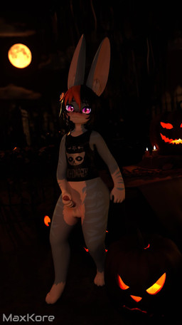 4_toes 5_fingers animal_genitalia anthro balls band-aid band-aid_on_face bandage bandage_on_face black_hair blue_body blue_fur blush bottomless candy clothed clothing cloud dessert fangs feet femboy fingers food fur genitals hair highlights_(coloring) holidays humanoid_genitalia humanoid_penis jack-o'-lantern looking_at_viewer male markings masturbation moon navel night outside paws penile penile_masturbation penis purple_eyes sheath shirt solo standing striped_markings stripes tank_top teeth toes topwear maxkore halloween witchdagger maxie_(maxkore) lagomorph leporid mammal rabbit 3d_(artwork) 3d_animation animated digital_media_(artwork) hi_res high_framerate loop no_sound short_playtime video