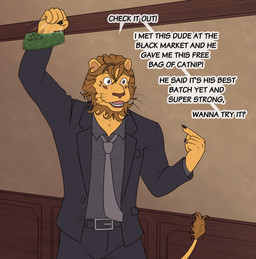 anthro catnip drugs male solo tanukichaos beastars agata_(beastars) felid lion mammal pantherine absurd_res hi_res