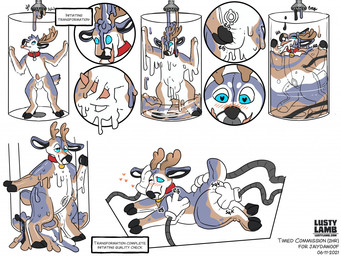 anthro feral headpat heart_eyes heart_symbol hypnosis inflatable latex lying male mechanical_hands mind_control null petting pool_toy rubbing slime solo sploot squeaking text transformation tube conditional_dnp lustylamb jaiy animate_inanimate deer living_inflatable living_pool_toy mammal 4:3 english_text