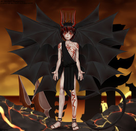 demon_god demonic male membrane_(anatomy) membranous_wings open_hands pose solo spade_tail standing tail twelve_wings welcoming wings demitri012 zarek demon demon_humanoid humanoid absurd_res hi_res